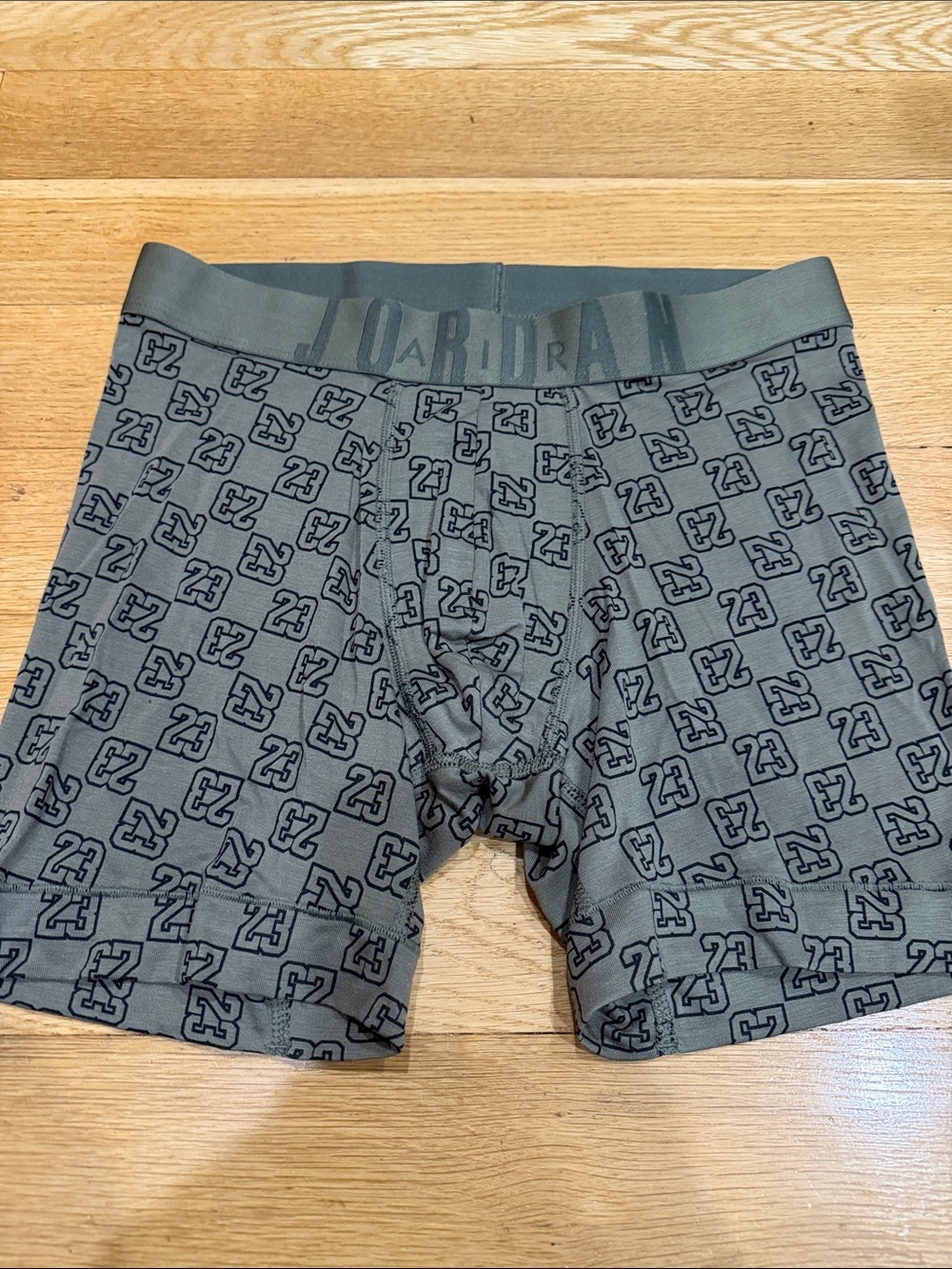 Jordan Gray Boxer Briefs with All-Over '23' Print
